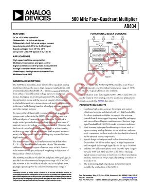 AD834AR-REEL datasheet  